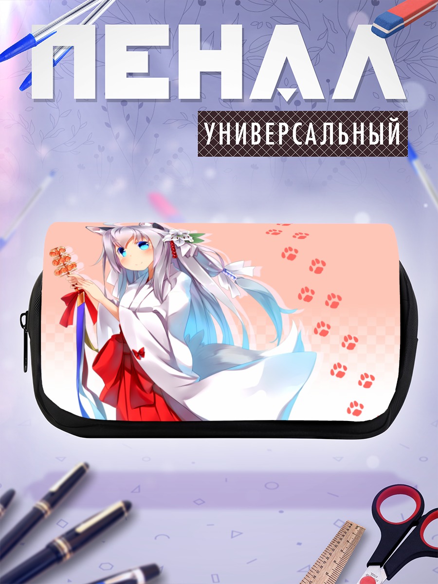 Пенал-косметичка Лисица-мико в цветах