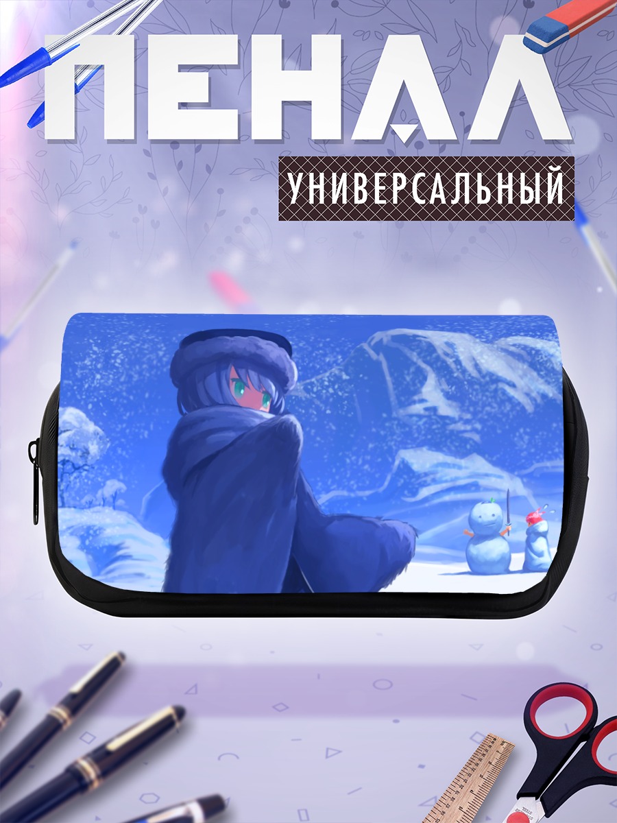 Пенал-косметичка Зимняя прогулка со снеговиком