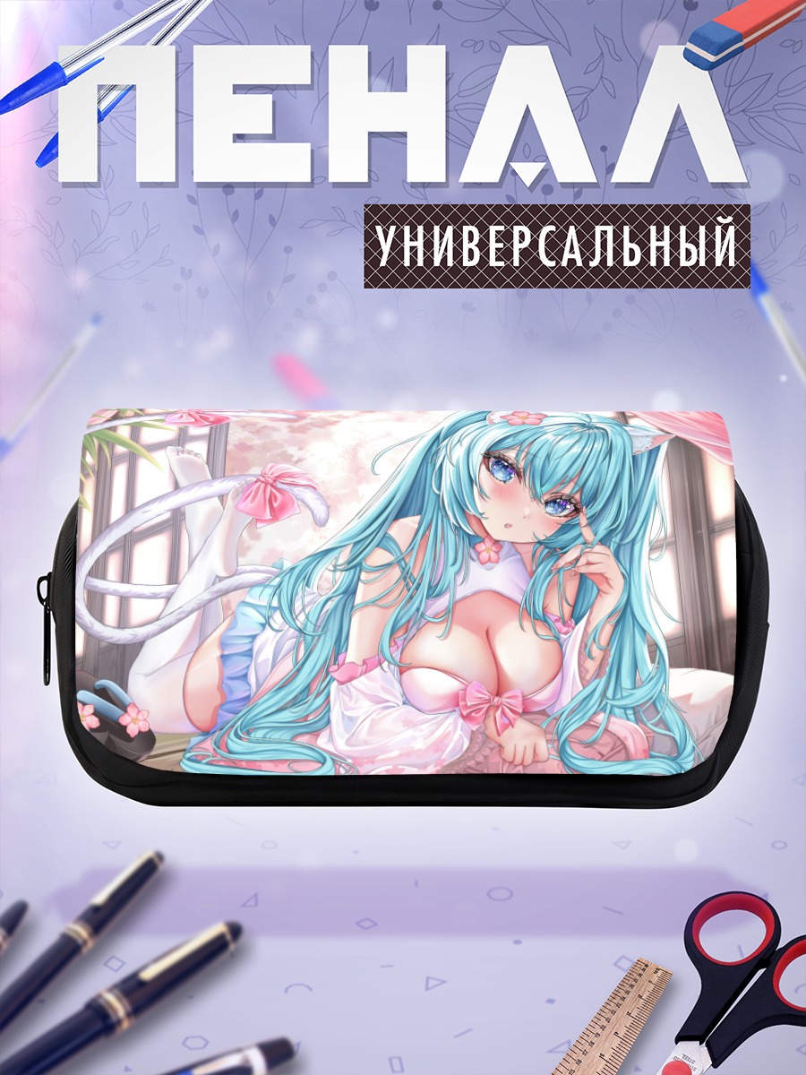 Пенал-косметичка Мику Хацунэ в цветах