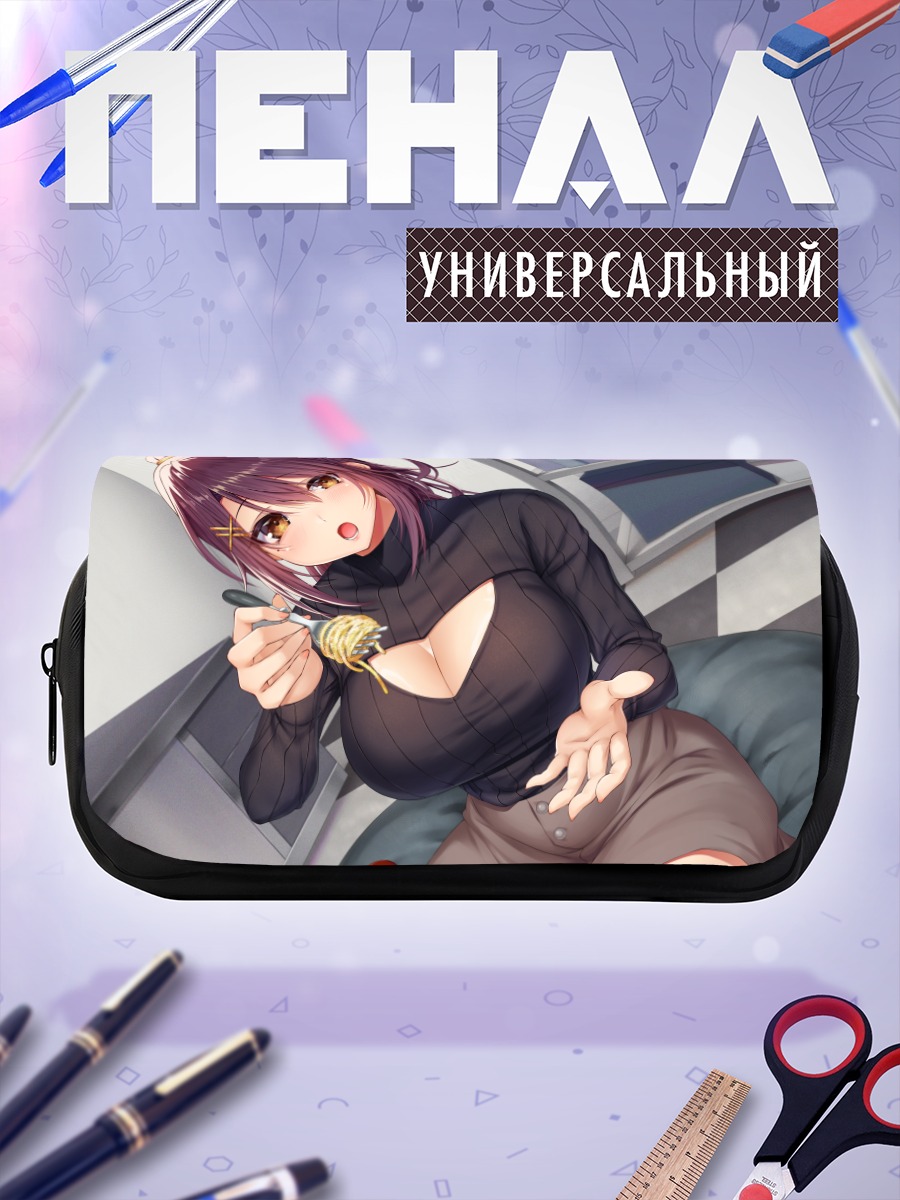 Пенал-косметичка Девушка с лапшой