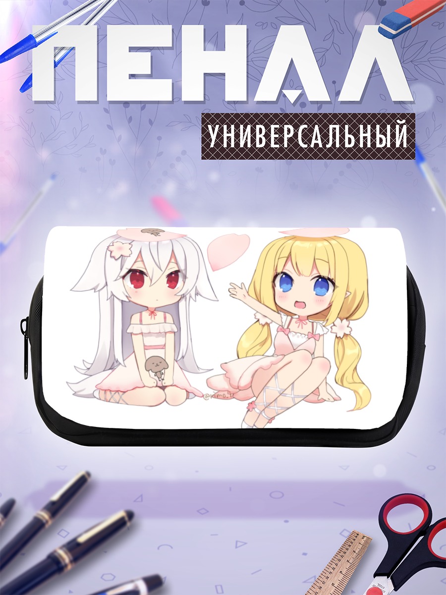 Пенал-косметичка Чиби девушки в лепестках