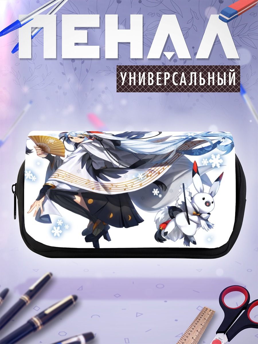 Пенал-косметичка Мику Хацунэ со снежком
