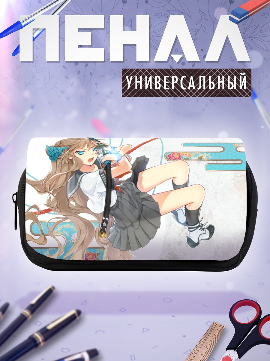 Пенал-косметичка Девушка с катаной