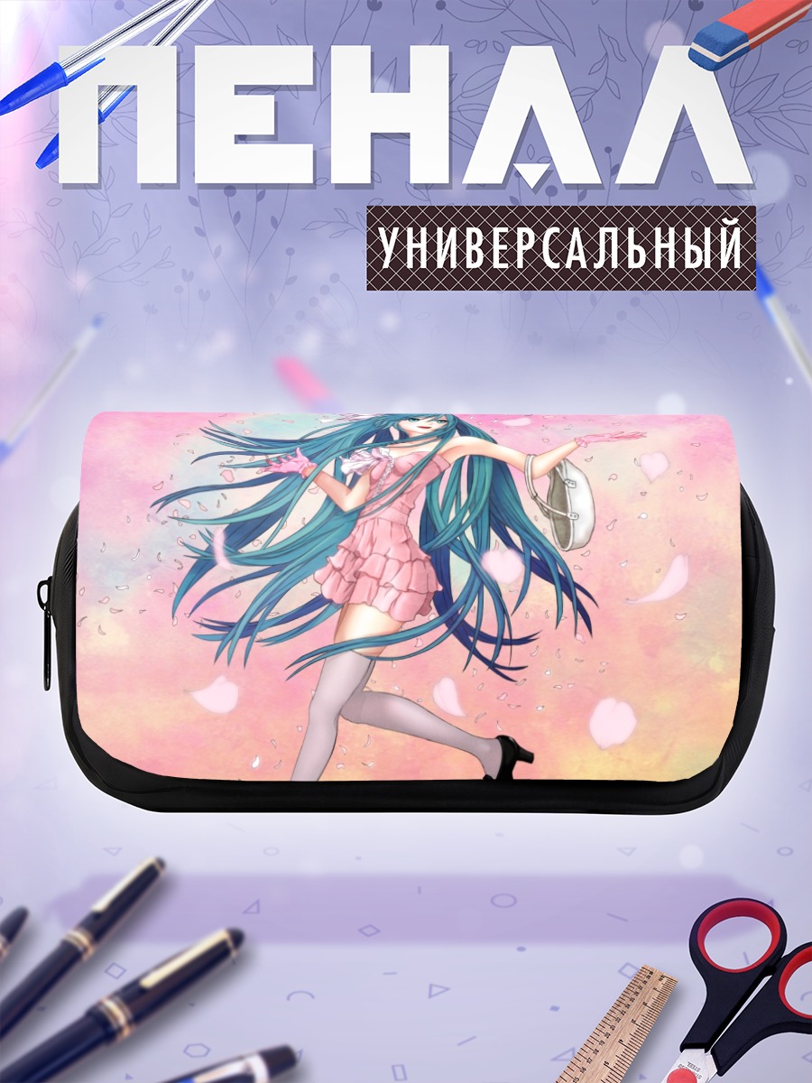 Пенал-косметичка Мику Хацунэ в лепестках