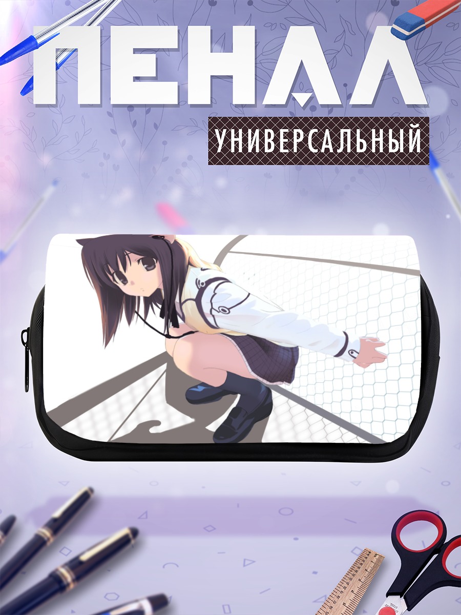 Пенал-косметичка Девушка-кошка в наушниках