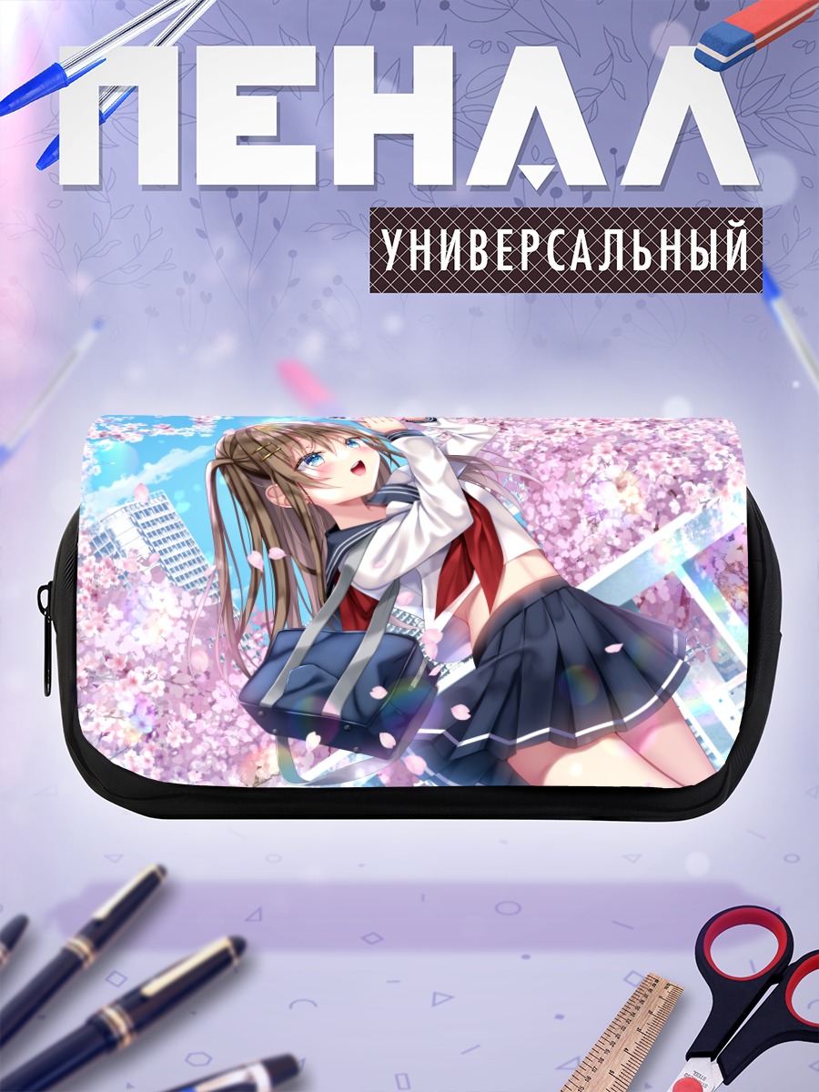 Пенал-косметичка Девушка в сакуре