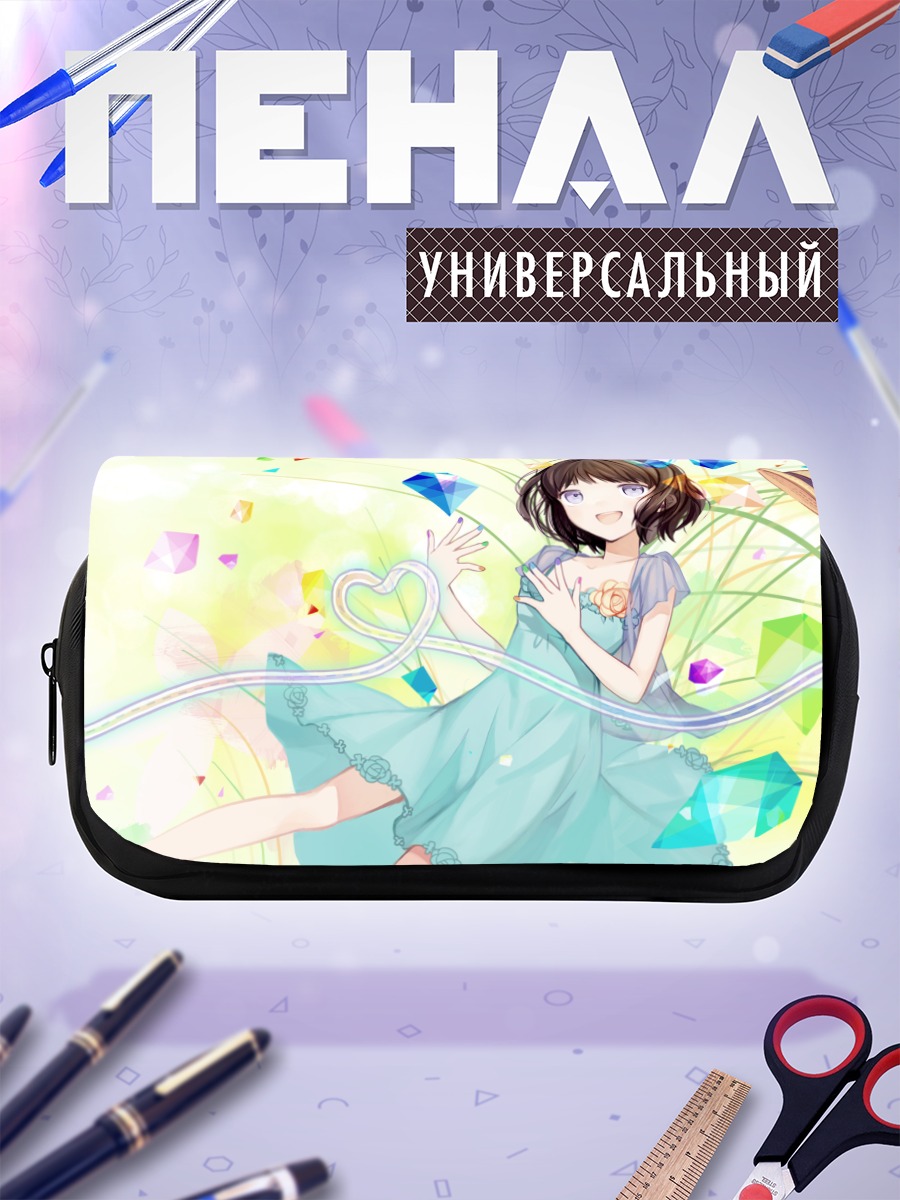 Пенал-косметичка Мику Хацунэ в кристаллах