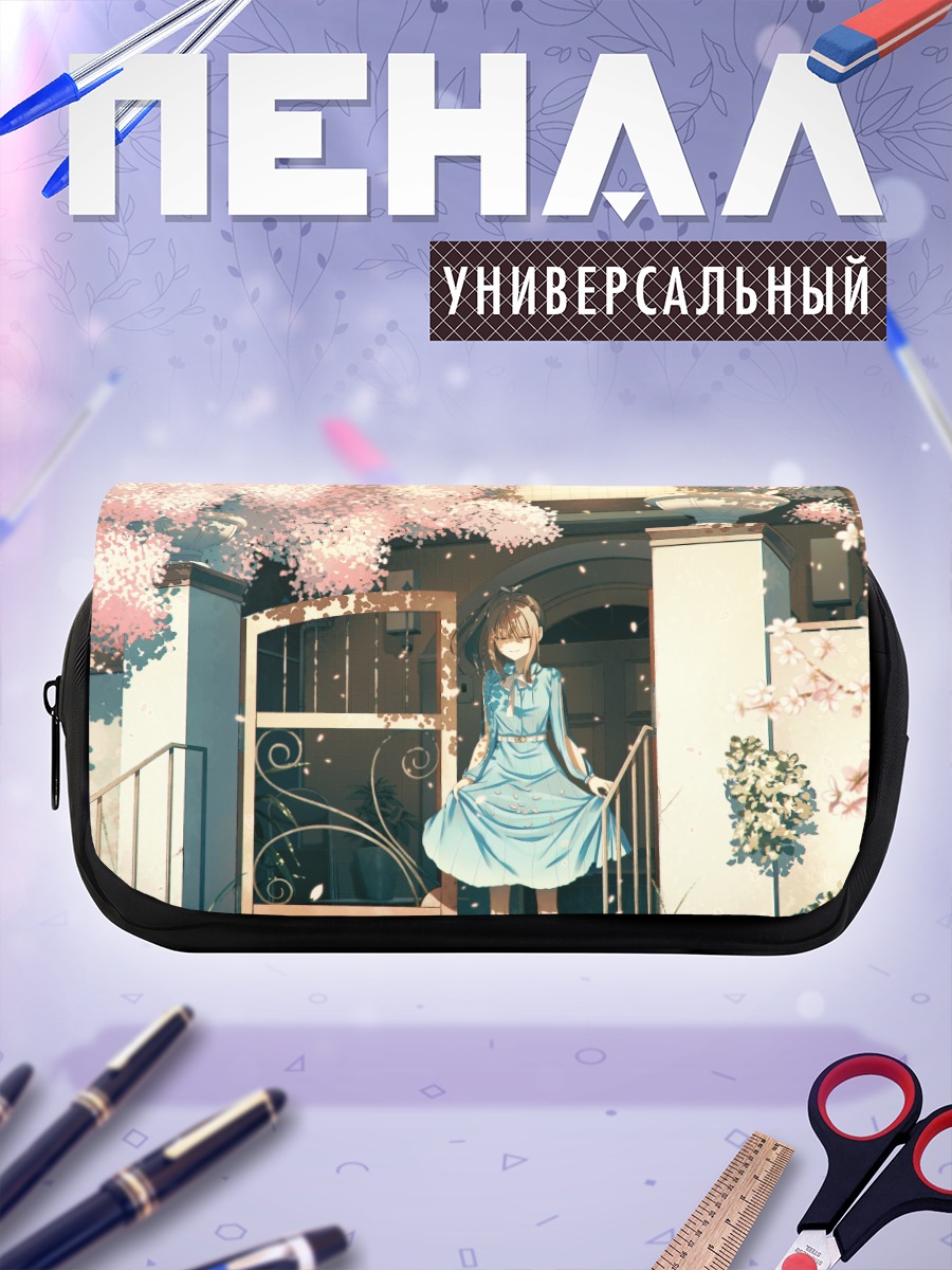 Пенал-косметичка Девушка в сакуре