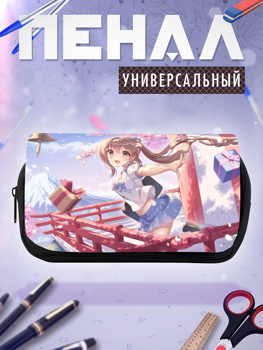 Пенал-косметичка Девушка в сакуре