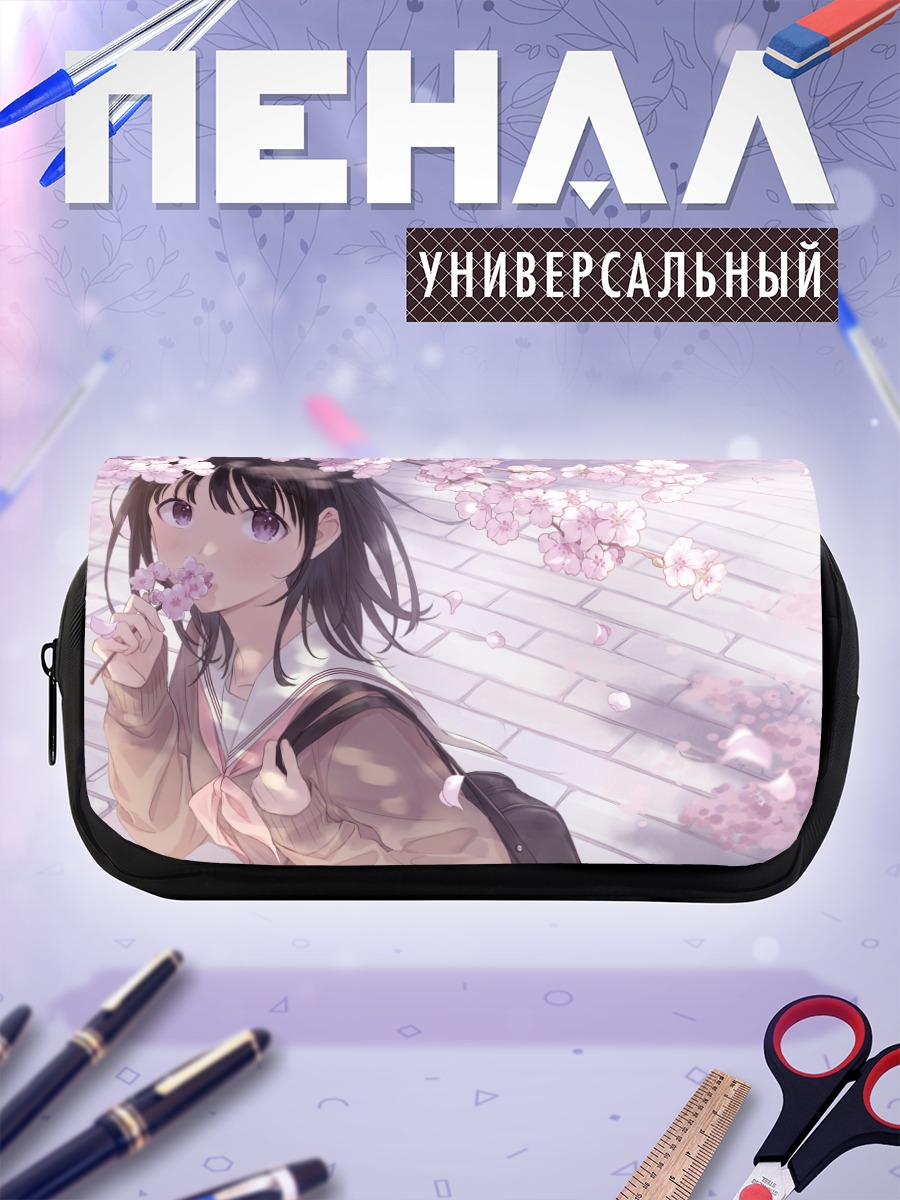 Пенал-косметичка Девушка в сакуре