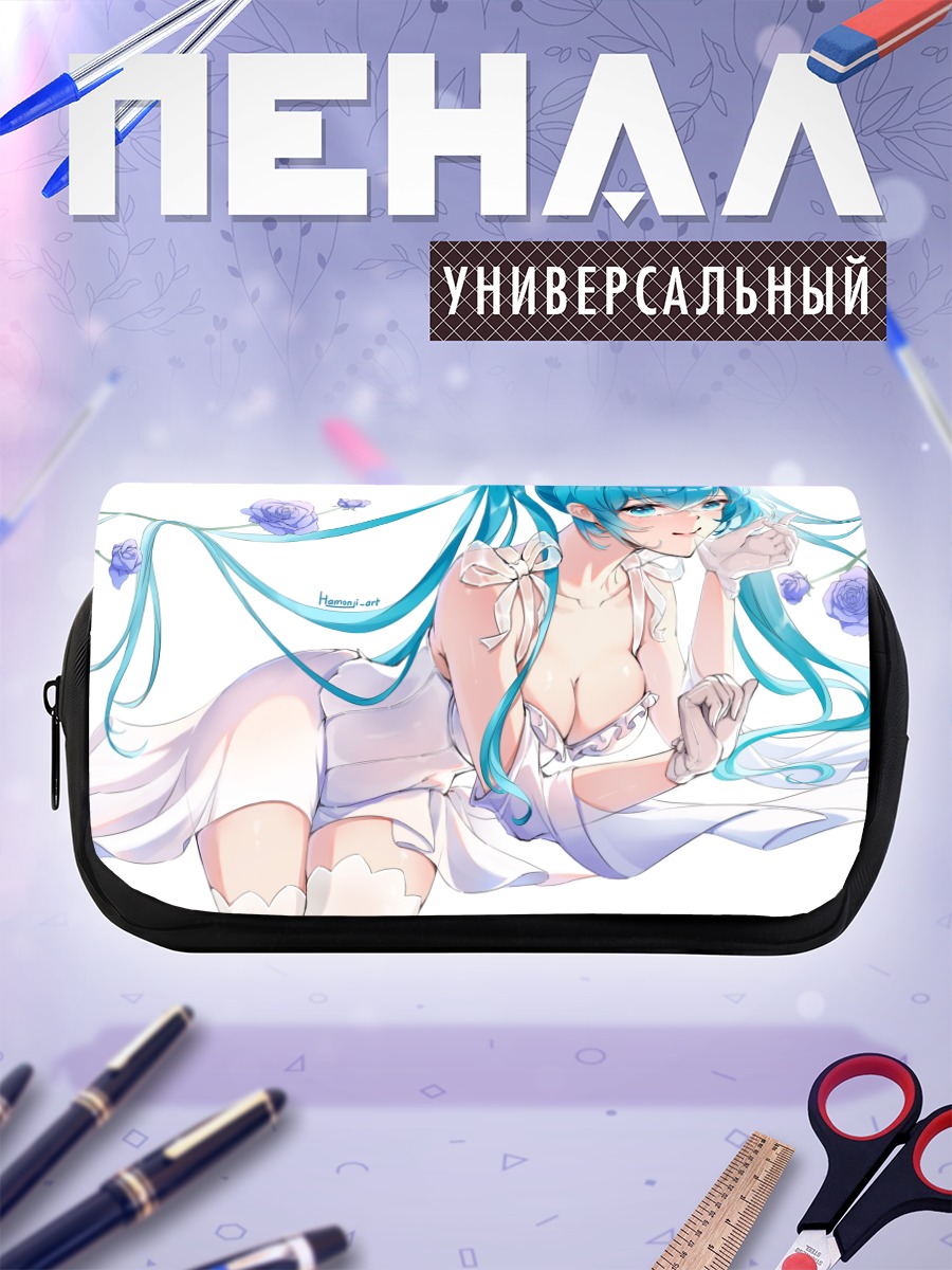 Пенал-косметичка Мику Хацунэ в цветах