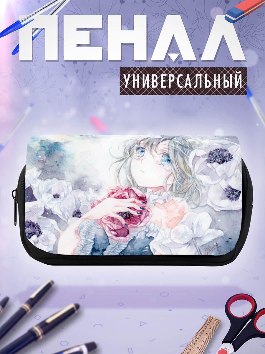 Пенал-косметичка Мику Хацунэ в цветах