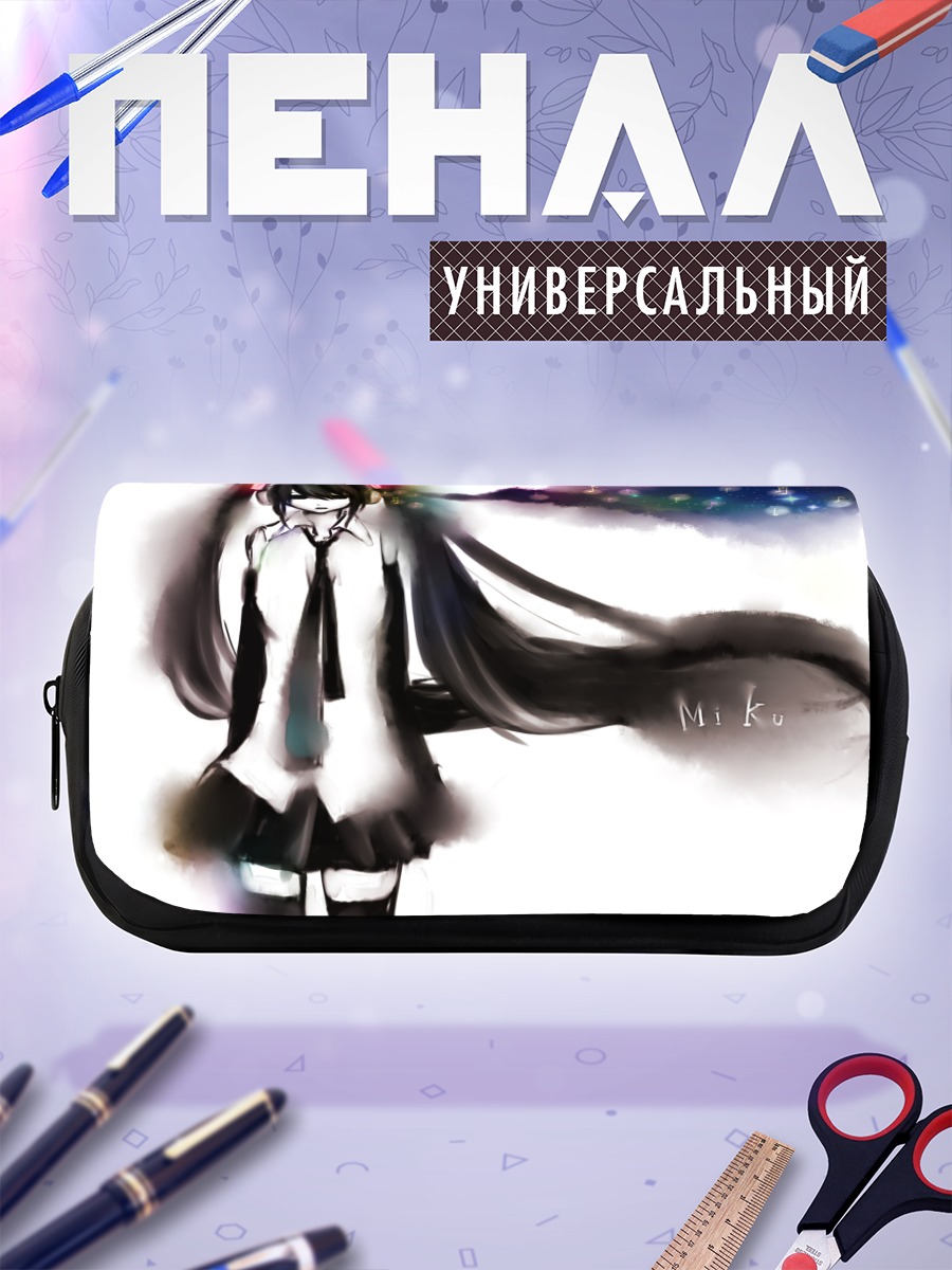 Пенал-косметичка Мику Хацунэ в наушниках