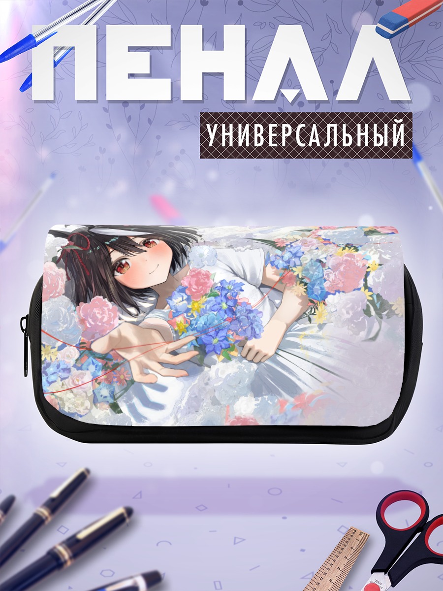 Пенал-косметичка Китасан Блэк в цветах