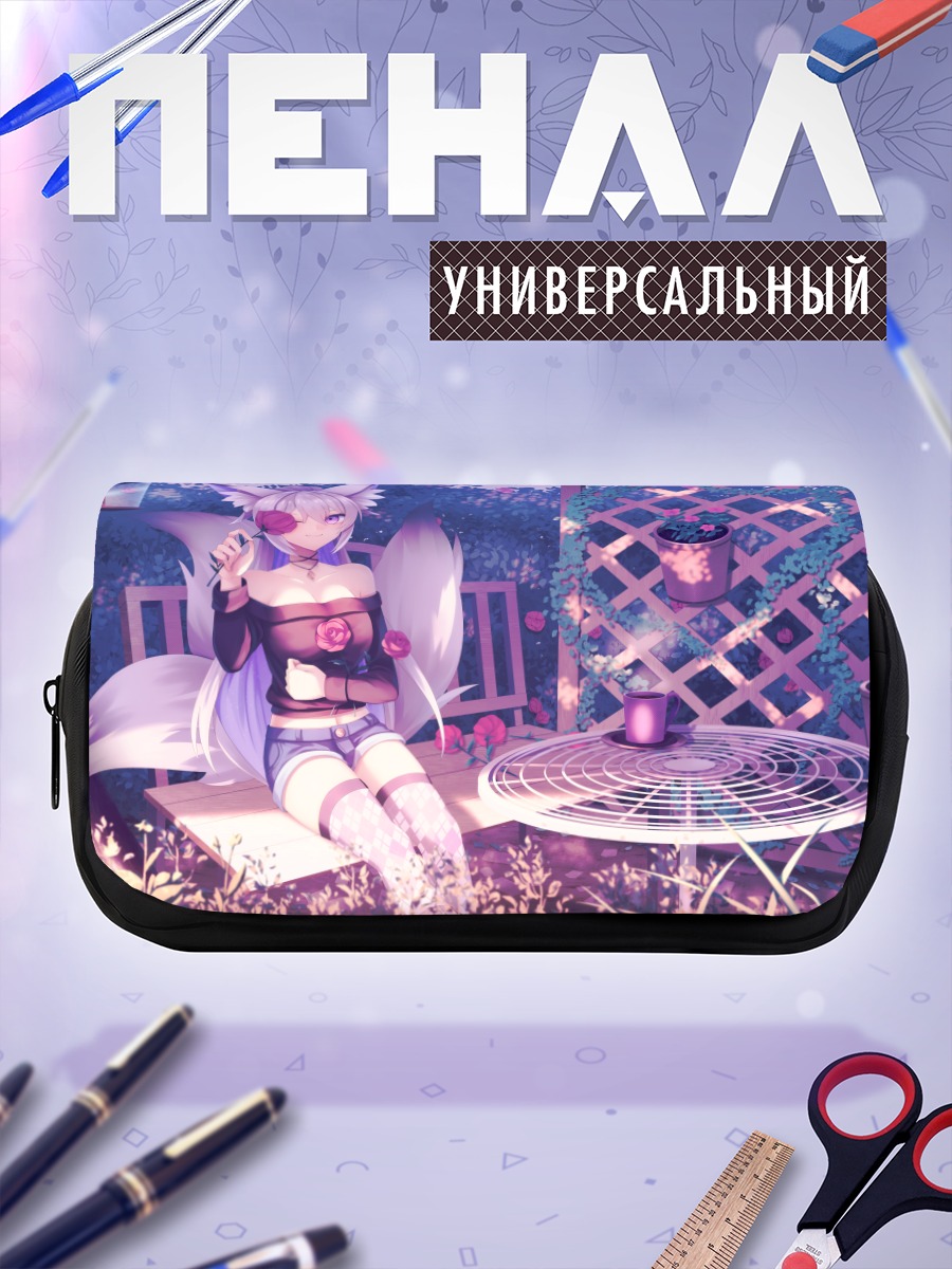 Пенал-косметичка Девушка-лиса в цветах