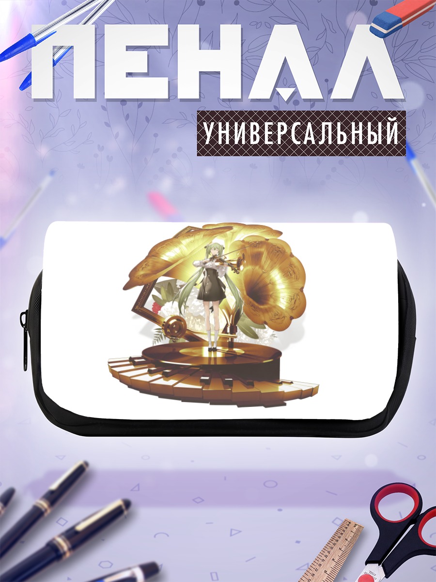 Пенал-косметичка Мику Хацунэ с цветами