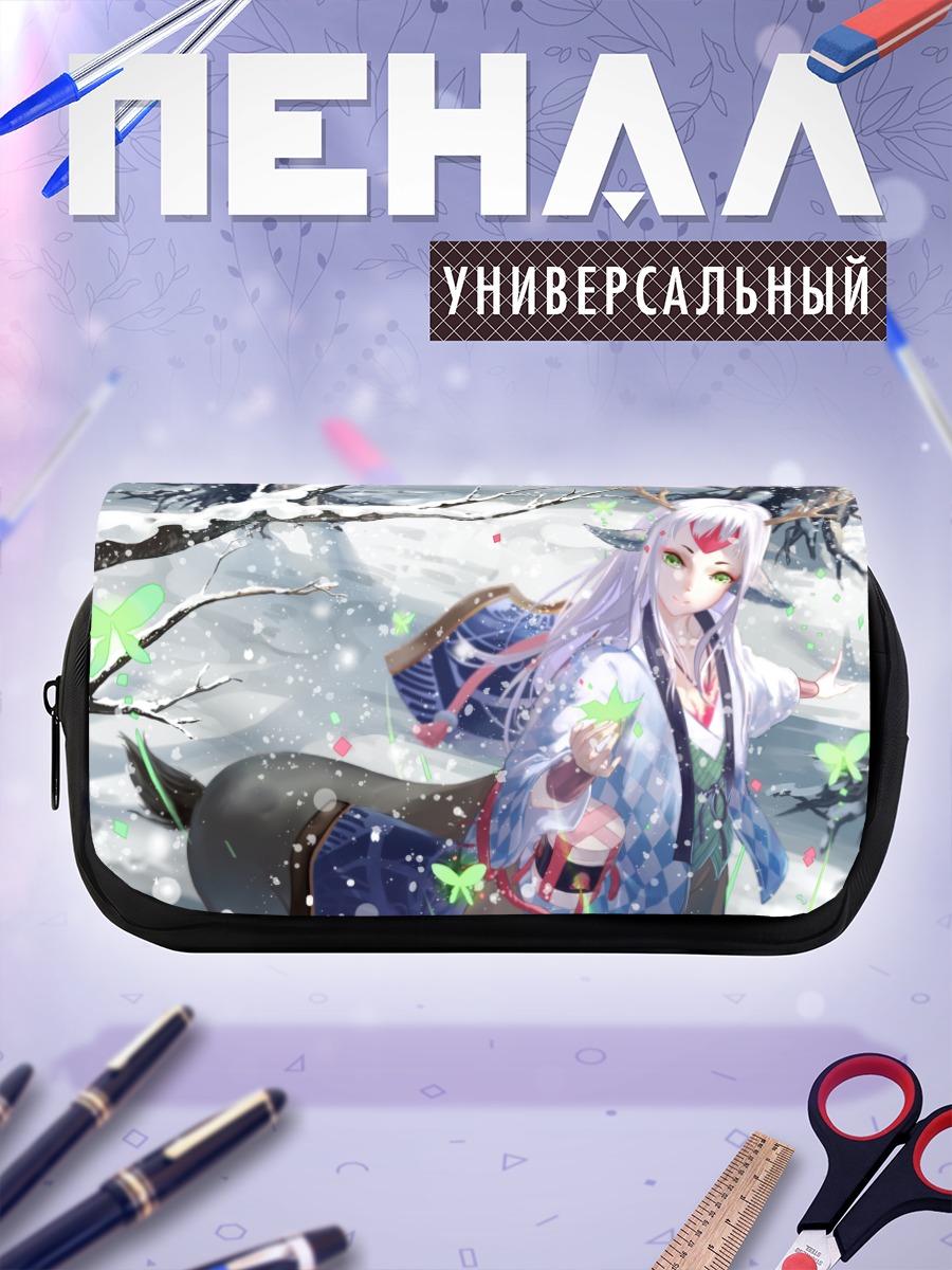 Пенал-косметичка Беловолосая девушка в лесу