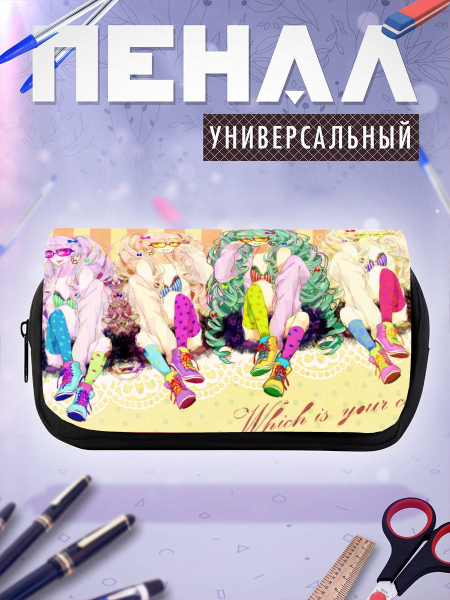 Пенал-косметичка Мику Хацунэ в цветах