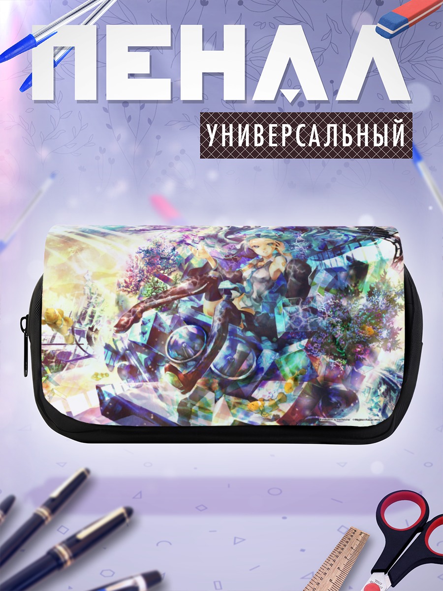 Пенал-косметичка Мику Хацунэ в цветах