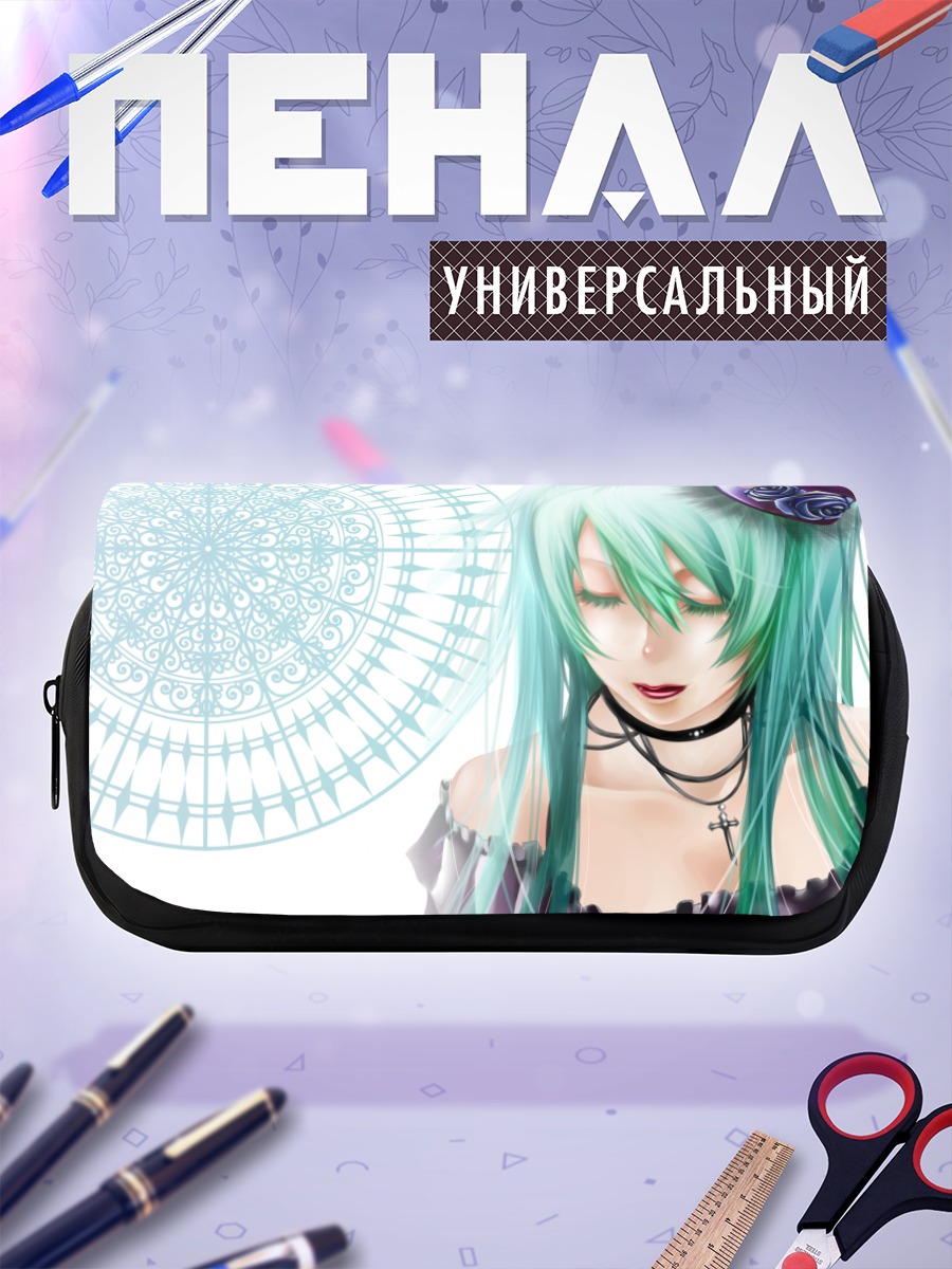 Пенал-косметичка Мику Хацунэ с печатью