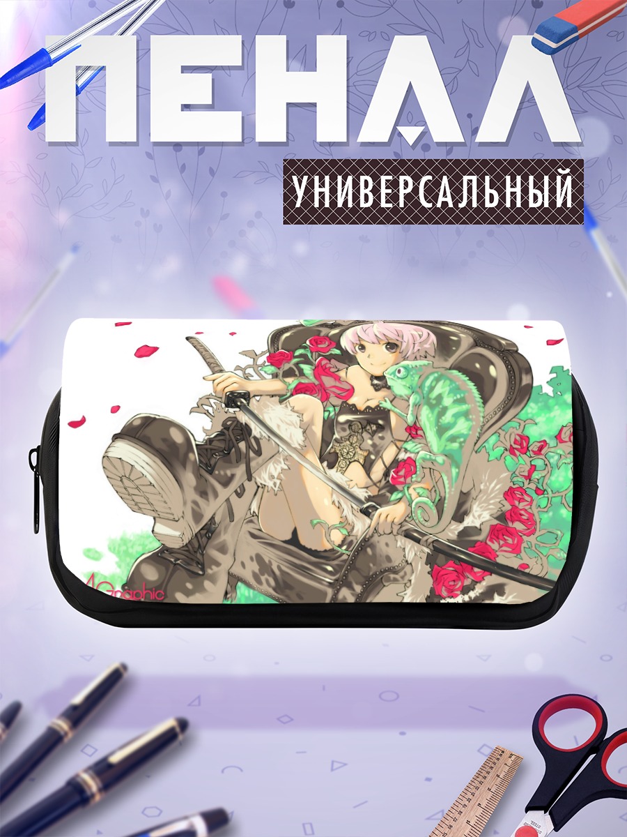 Пенал-косметичка Девушка с катаной