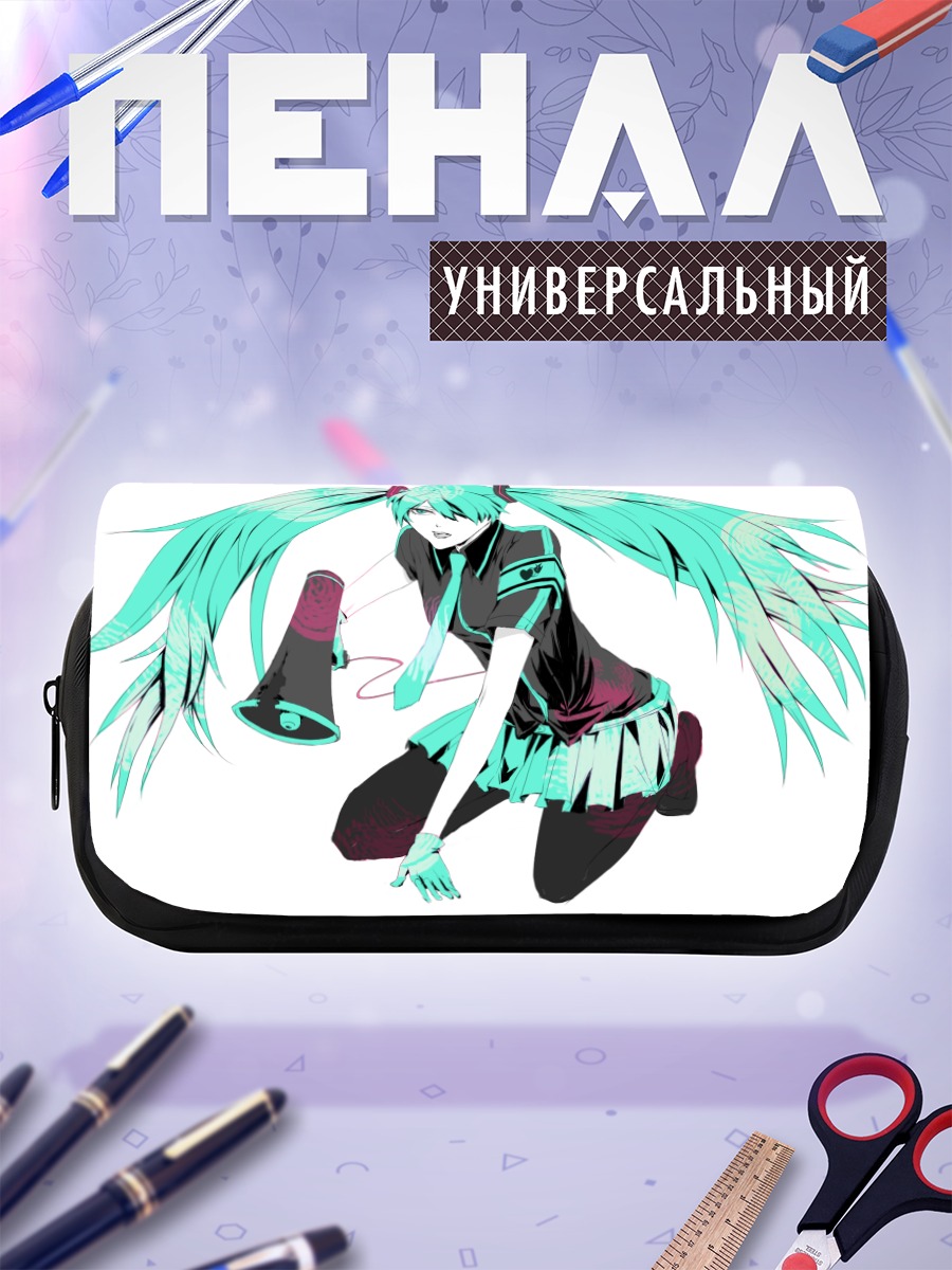 Пенал-косметичка Мику Хацунэ с мегафоном