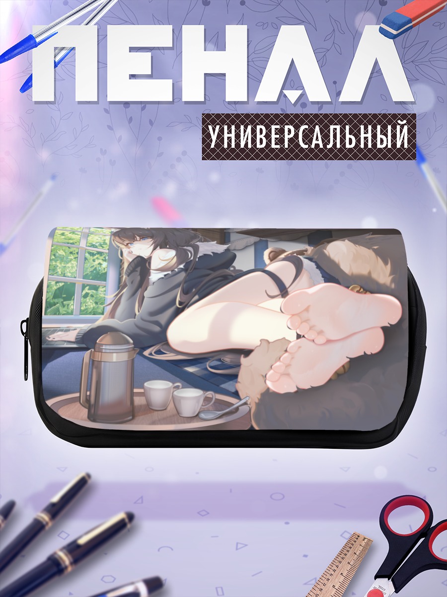 Пенал-косметичка Кошкодевочка за компьютером