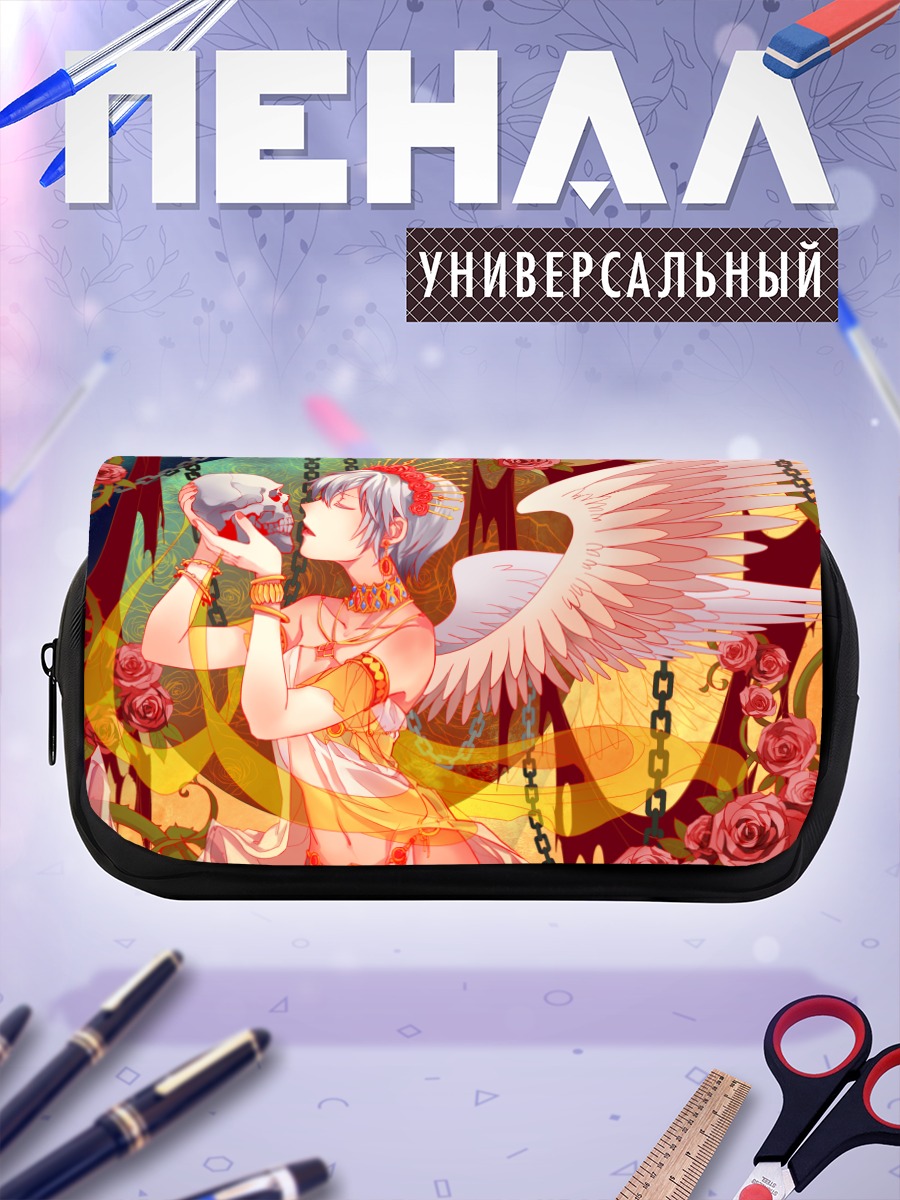 Пенал-косметичка Мику Хацунэ с черепом