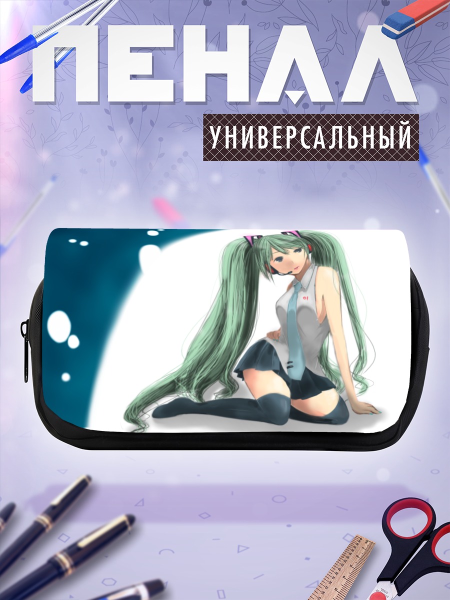Пенал-косметичка Мику Хацунэ на луне