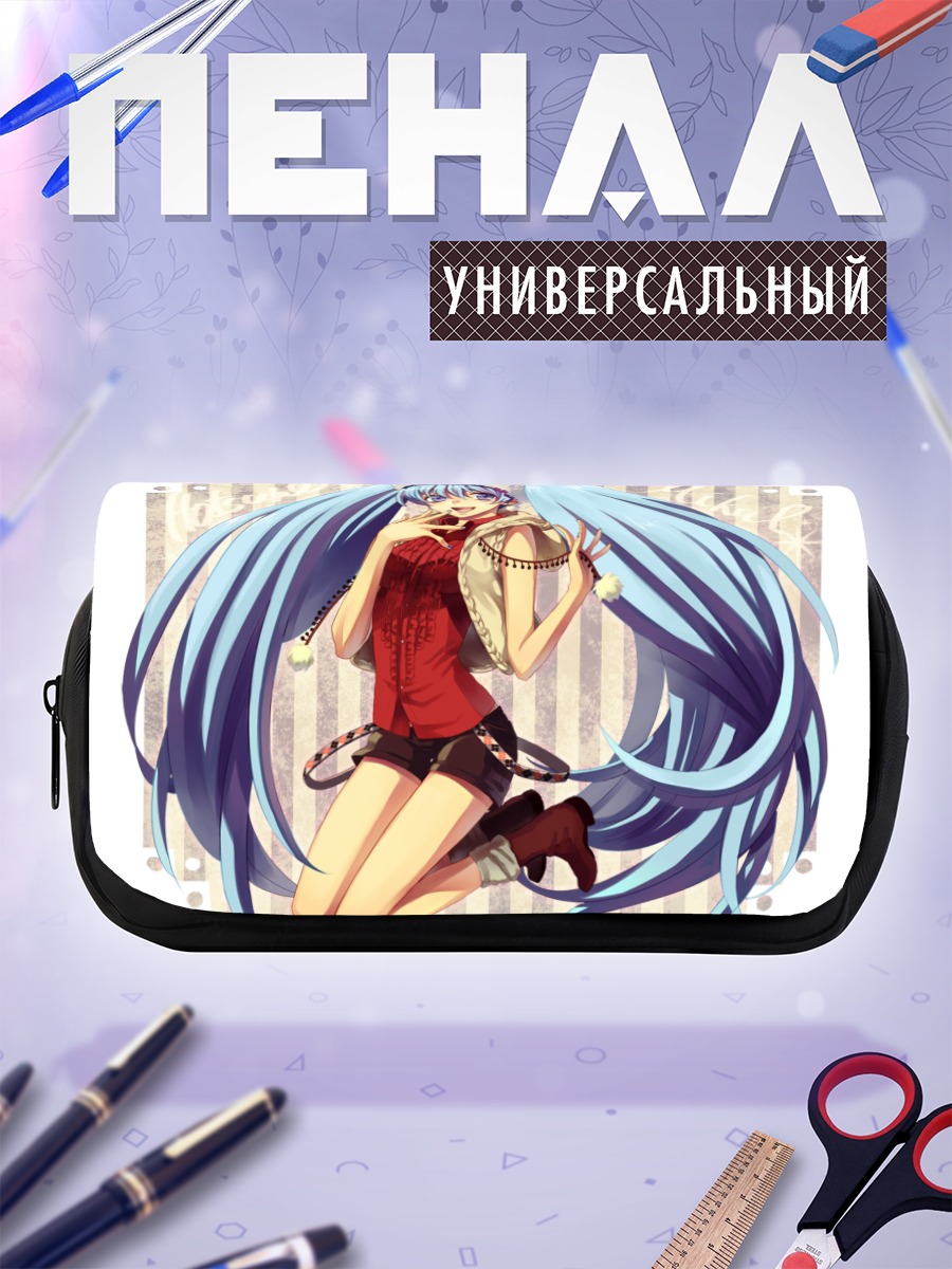 Пенал-косметичка Мику Хацунэ в шапке
