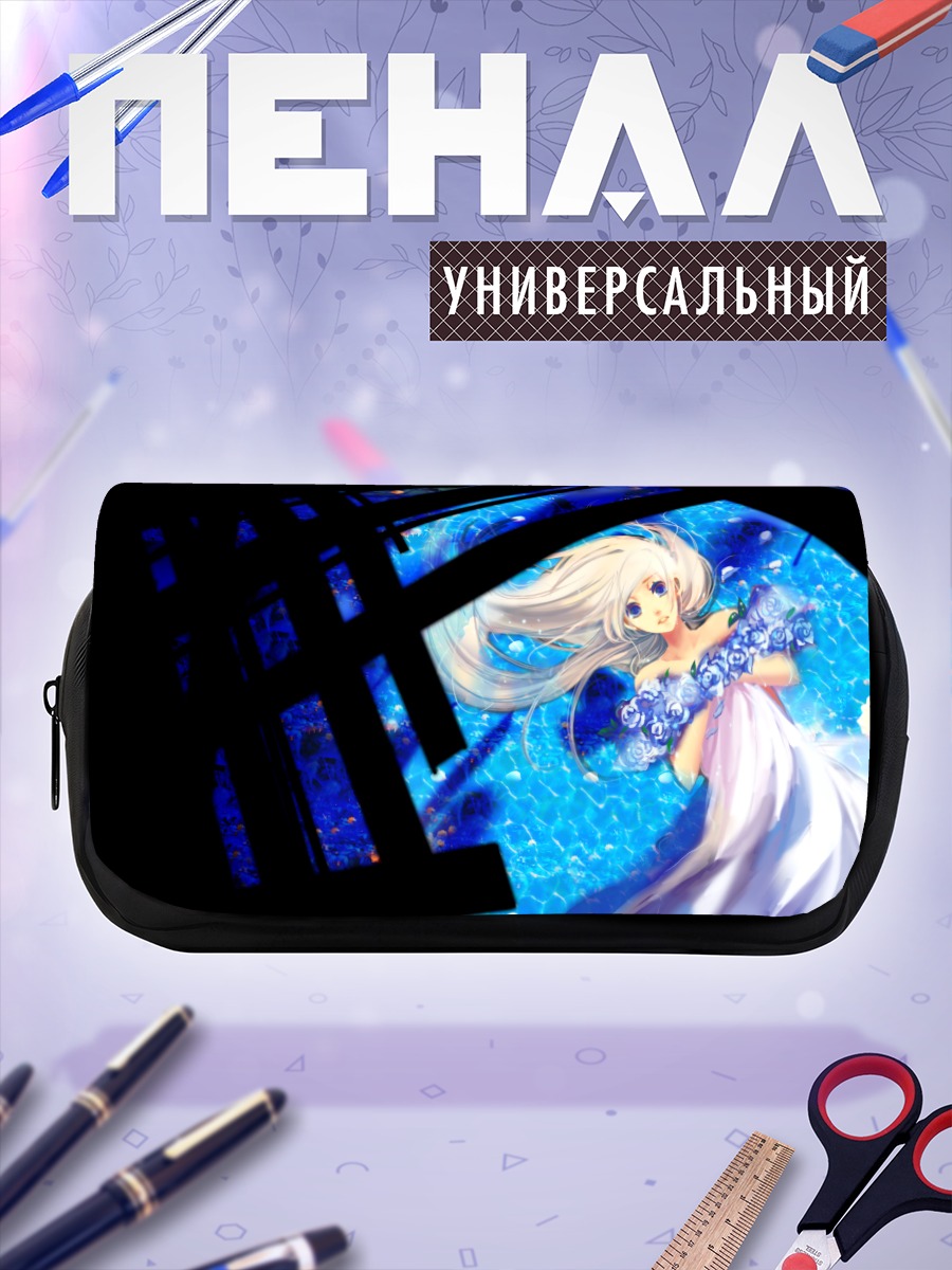 Пенал-косметичка Девушка в цветах