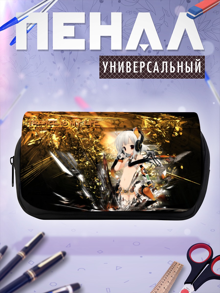 Пенал-косметичка Мику Хацунэ в наушниках