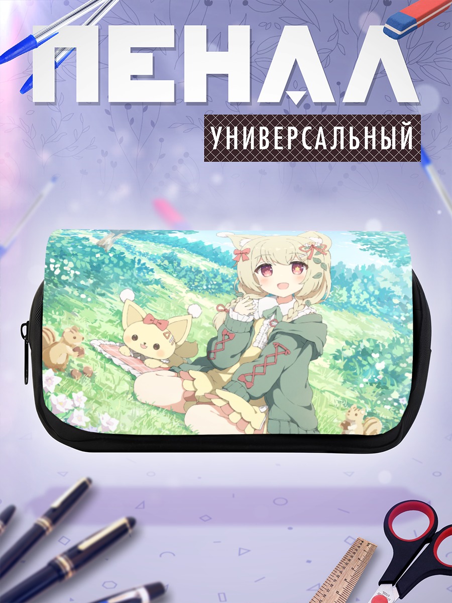 Пенал-косметичка Девочка-кошка в цветах