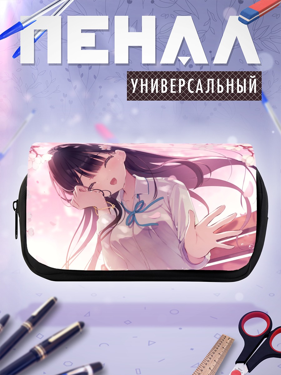 Пенал-косметичка Девушка в сакуре