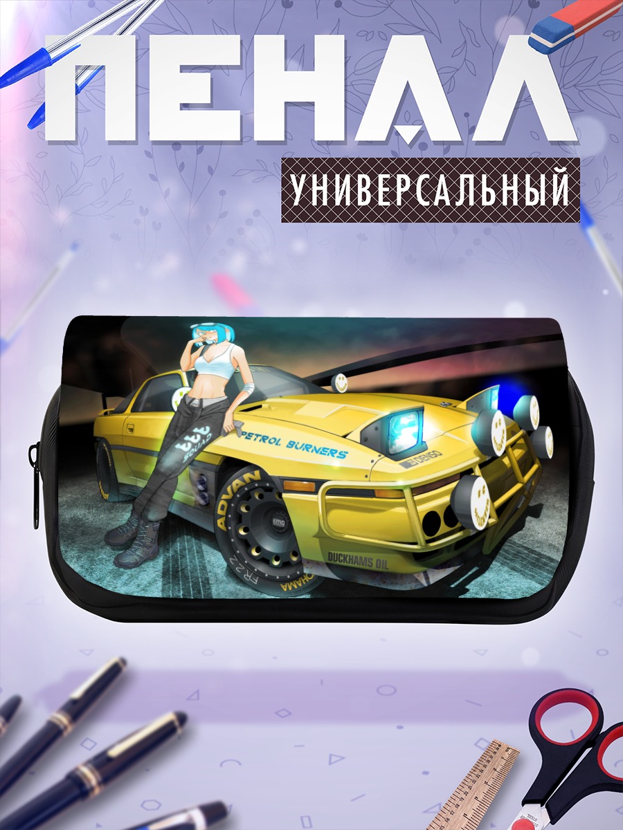 Пенал-косметичка Девушка с авто