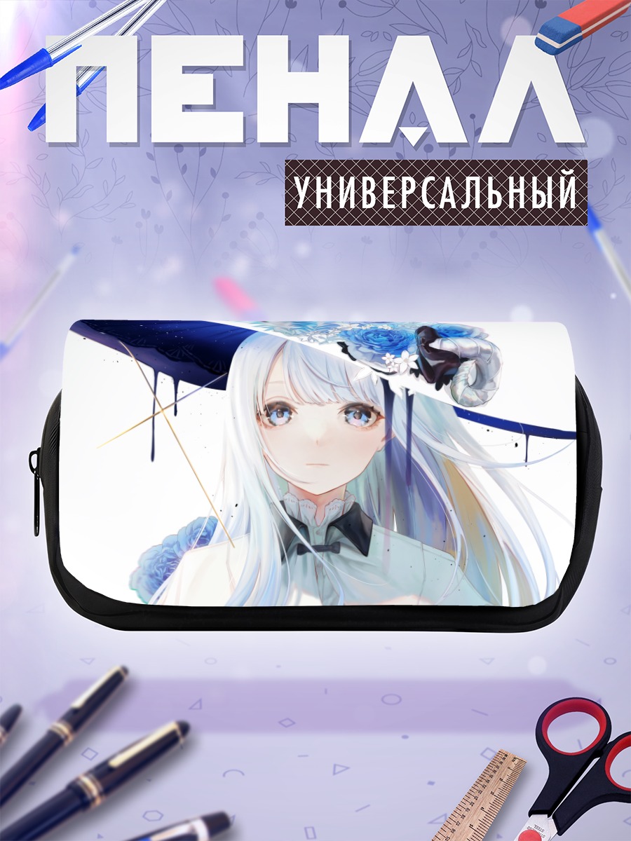 Пенал-косметичка Беловолосая девушка с розами
