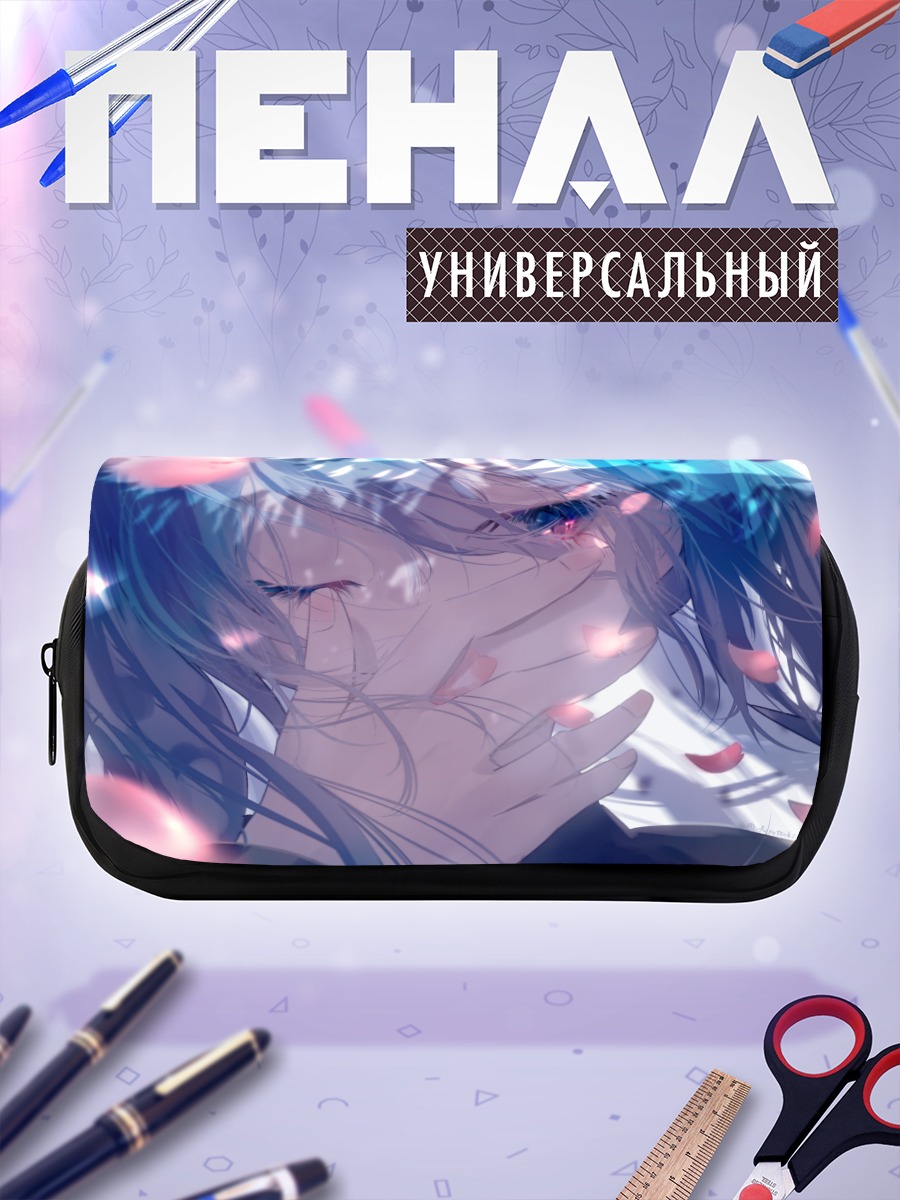 Пенал-косметичка Мику Хацунэ в лепестках