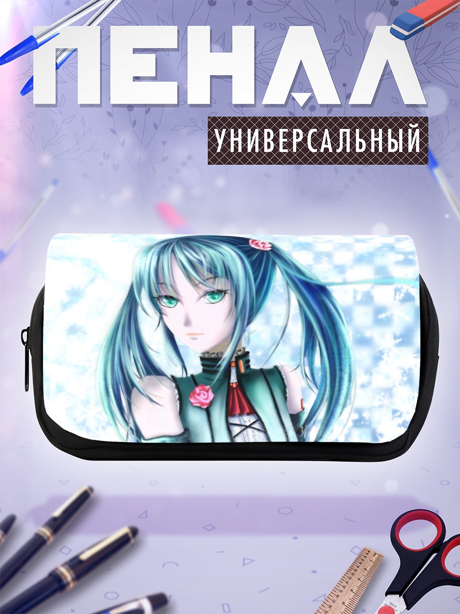 Пенал-косметичка Мику Хацунэ в розах
