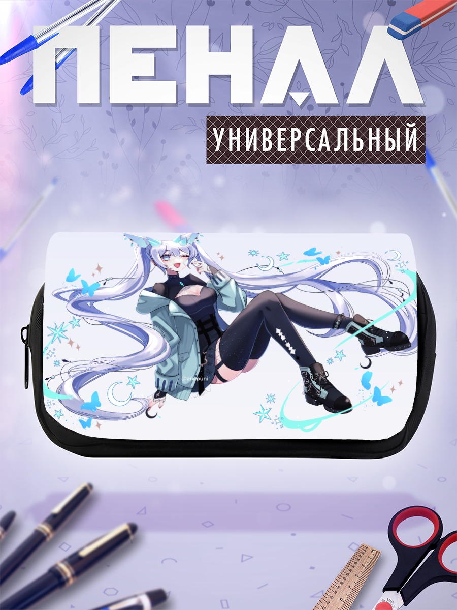 Пенал-косметичка Мику Хацунэ в голубом