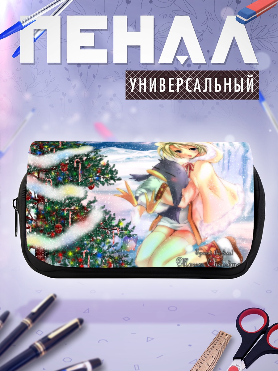 Пенал-косметичка Девочка с пингвином