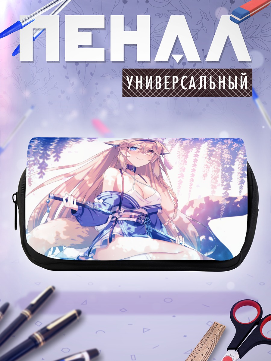 Пенал-косметичка Девушка-лиса в цветах