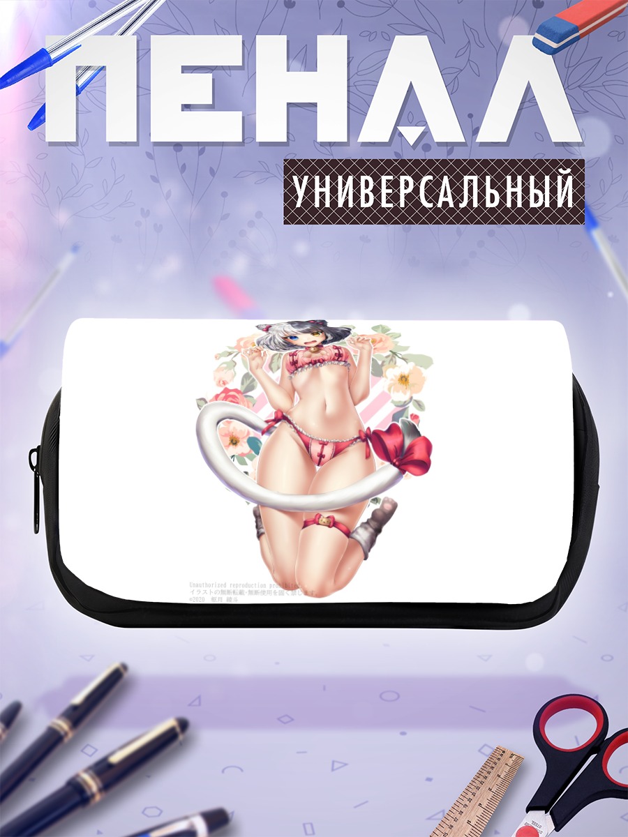 Пенал-косметичка Кошкодевочка в цветах
