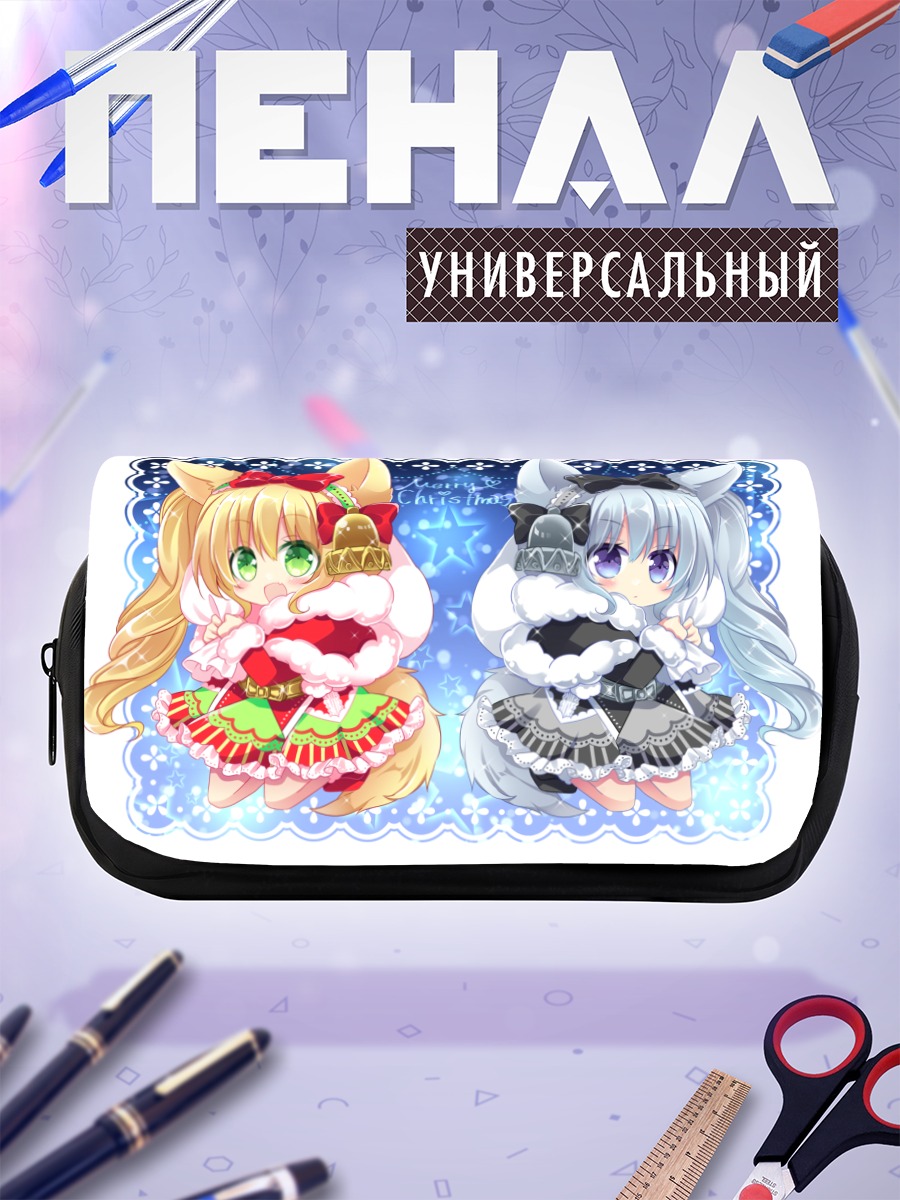 Пенал-косметичка Лисички в праздничных платьях