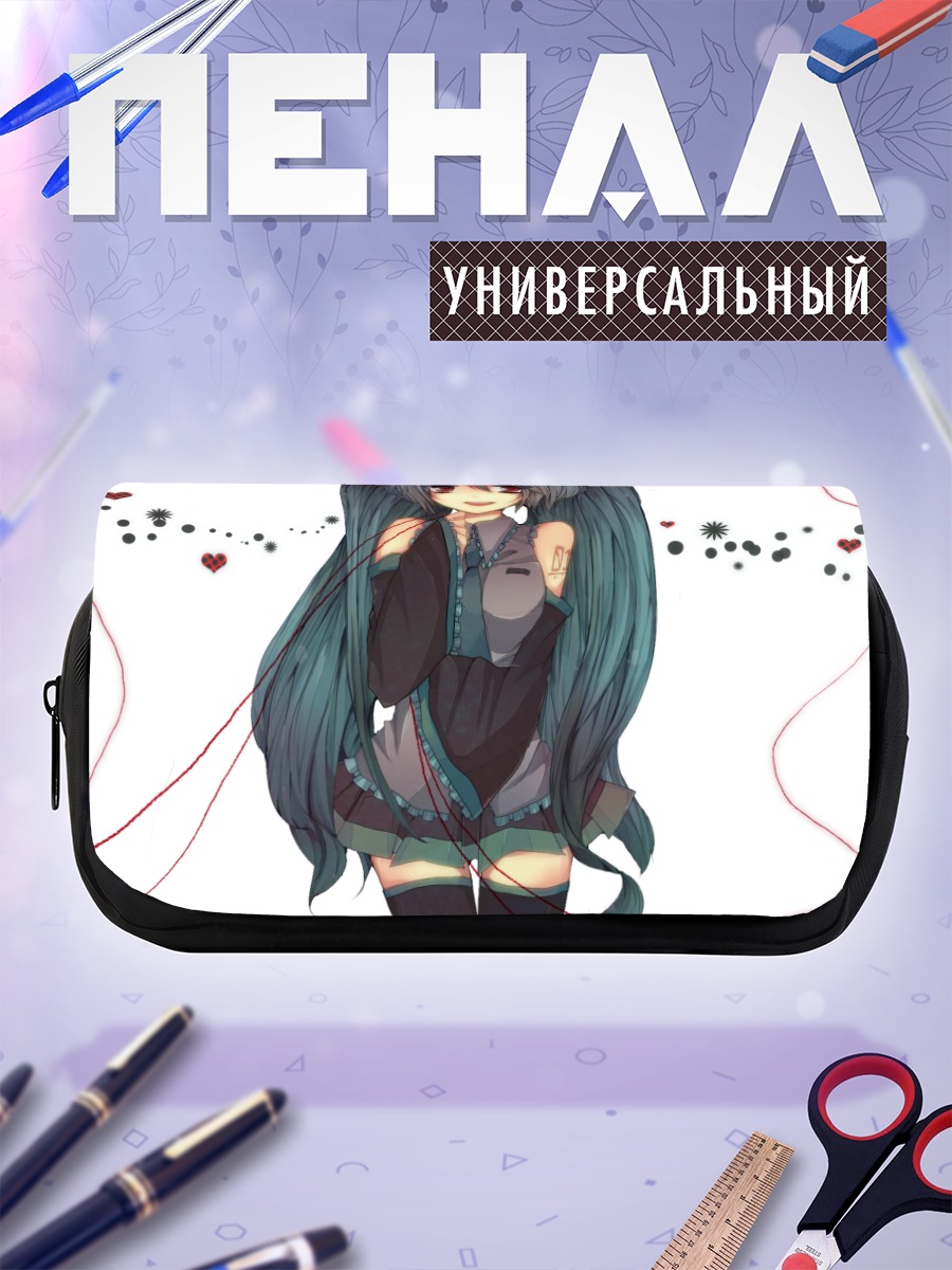 Пенал-косметичка Мику Хацунэ в черном