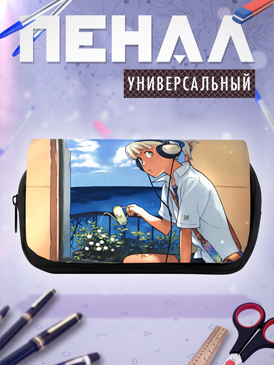 Пенал-косметичка Девушка в наушниках