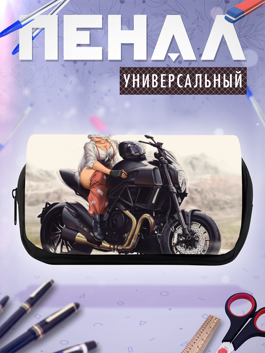 Пенал-косметичка Моко Фудзивара на байке