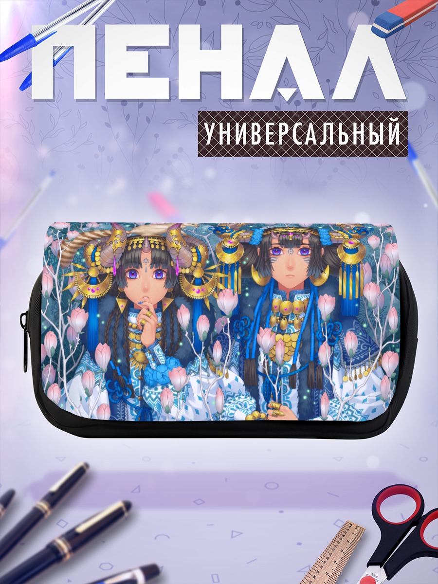 Пенал-косметичка Лисицы в цветах