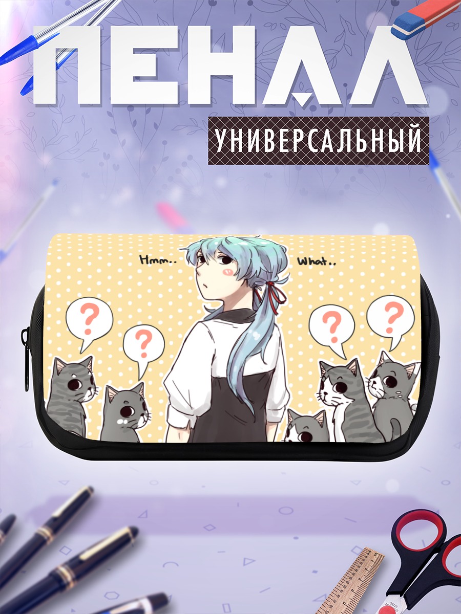 Пенал-косметичка Мику Хацунэ с котами