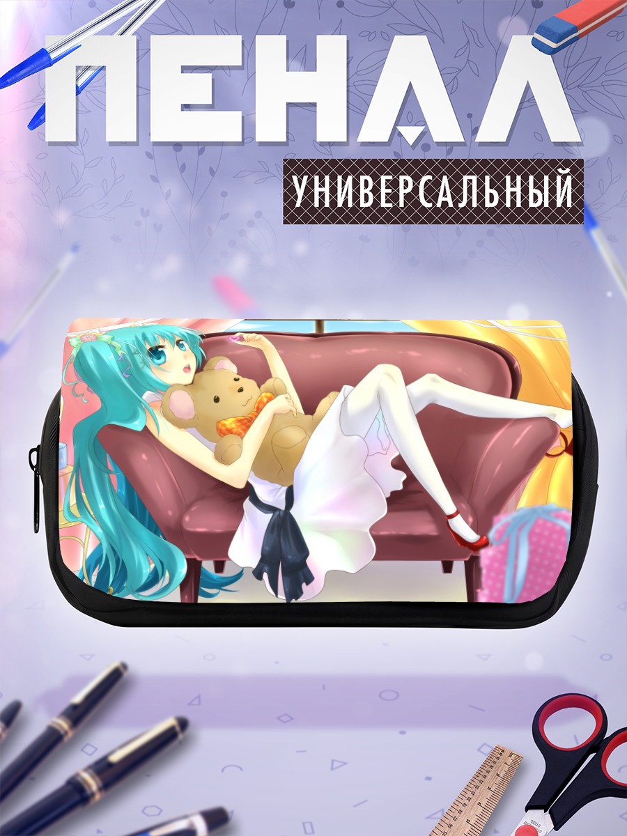 Пенал-косметичка Мику Хацунэ с мишкой