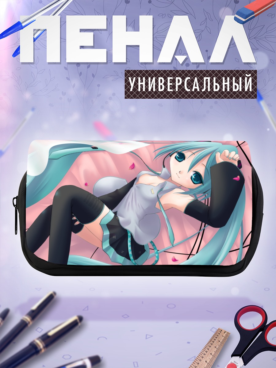 Пенал-косметичка Мику Хацунэ в лепестках